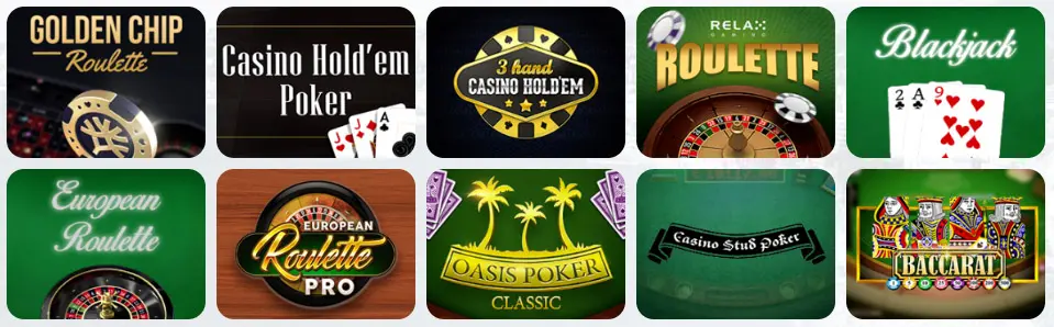 Jeux de table au Lucky Luke Casino